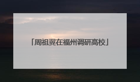 周祖翼在福州调研高校