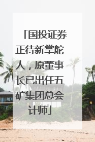 国投证券正待新掌舵人，原董事长已出任五矿集团总会计师