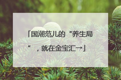 国潮范儿的“养生局”，就在金宝汇→