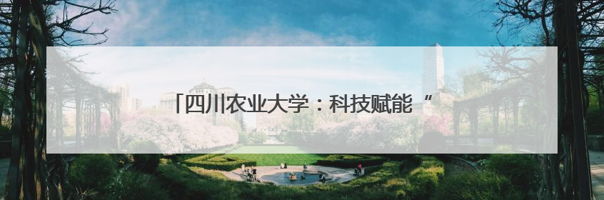 四川农业大学：科技赋能“天府粮仓”谱写稻香新篇
