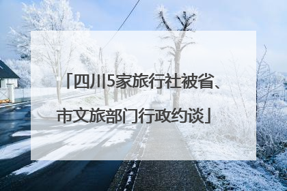 四川5家旅行社被省、市文旅部门行政约谈