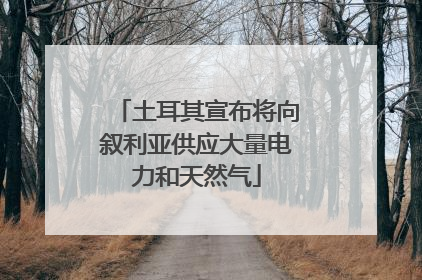 土耳其宣布将向叙利亚供应大量电力和天然气