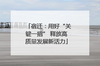 宿迁：用好“关键一招” 释放高质量发展新活力