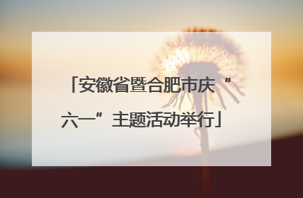 安徽省暨合肥市庆“六一”主题活动举行