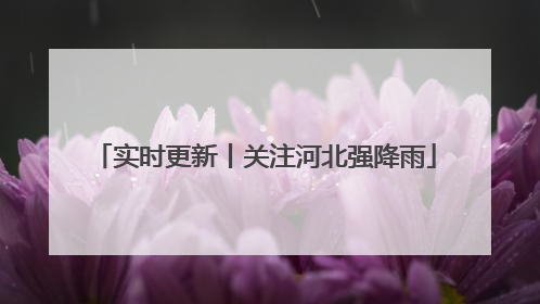 实时更新丨关注河北强降雨