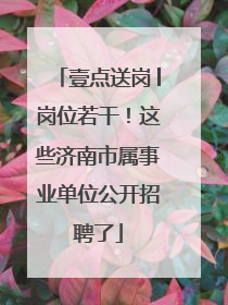 壹点送岗│岗位若干!这些济南市属事业单位公开招聘了