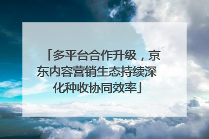 多平台合作升级，京东内容营销生态持续深化种收协同效率