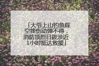 大爷上山钓鱼踩空摔伤动弹不得，消防顶烈日跋涉近1小时抵达救援