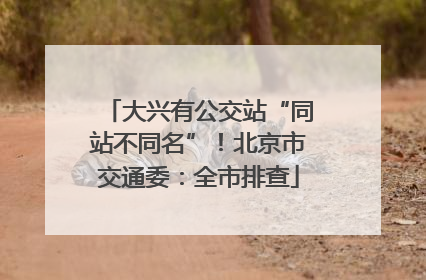 大兴有公交站“同站不同名”！北京市交通委：全市排查