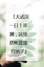 大武汉一日丨亲测，这里搭帐篷露营绝了