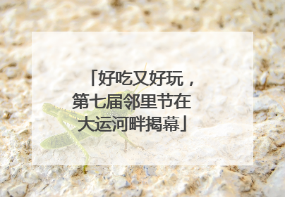 好吃又好玩，第七届邻里节在大运河畔揭幕