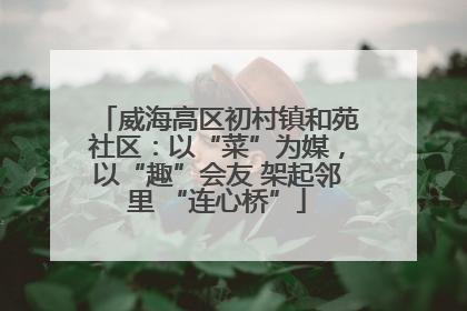 威海高区初村镇和苑社区：以“菜”为媒，以“趣”会友 架起邻里 “连心桥”