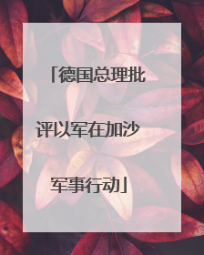 德国总理批评以军在加沙军事行动
