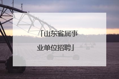 山东省属事业单位招聘