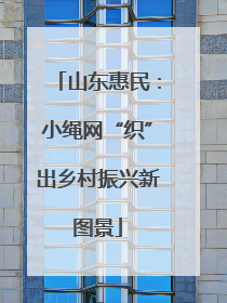 山东惠民：小绳网“织”出乡村振兴新图景