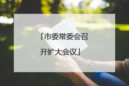 市委常委会召开扩大会议