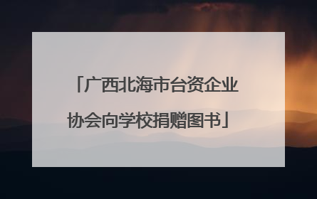 广西北海市台资企业协会向学校捐赠图书
