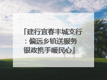 建行宜春丰城支行：偏远乡镇送服务 银政携手暖民心