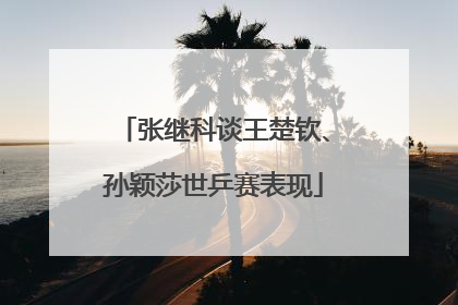 张继科谈王楚钦、孙颖莎世乒赛表现