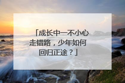 成长中一不小心走错路，少年如何回归正途？