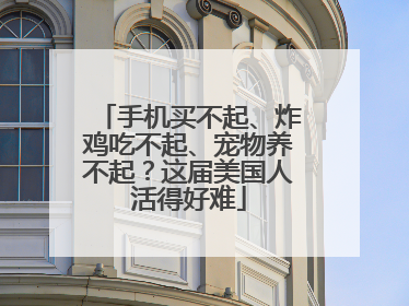 手机买不起、炸鸡吃不起、宠物养不起？这届美国人活得好难
