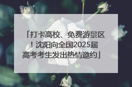 打卡高校、免费游景区！沈阳向全国2025届高考考生发出热情邀约