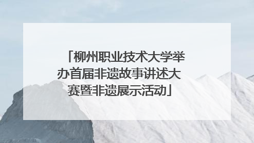 柳州职业技术大学举办首届非遗故事讲述大赛暨非遗展示活动