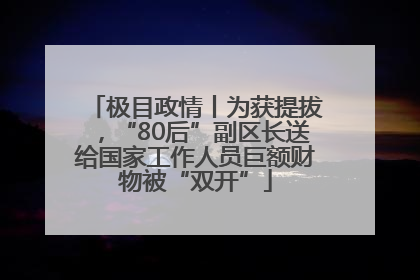 极目政情丨为获提拔，“80后”副区长送给国家工作人员巨额财物被“双开”