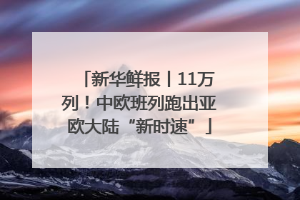新华鲜报丨11万列！中欧班列跑出亚欧大陆“新时速”
