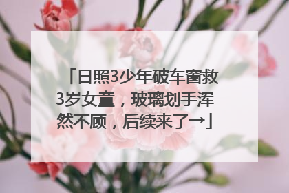 日照3少年破车窗救3岁女童，玻璃划手浑然不顾，后续来了→