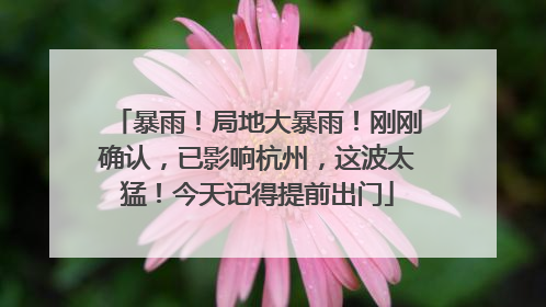 暴雨！局地大暴雨！刚刚确认，已影响杭州，这波太猛！今天记得提前出门