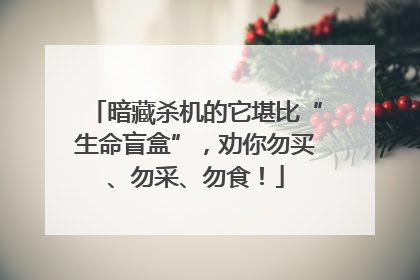 暗藏杀机的它堪比“生命盲盒”，劝你勿买、勿采、勿食！