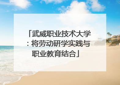 武威职业技术大学：将劳动研学实践与职业教育结合