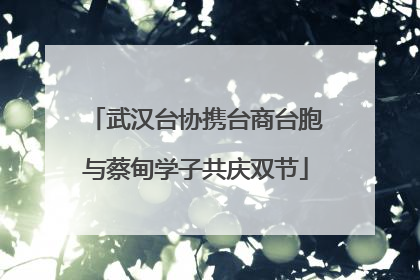 武汉台协携台商台胞与蔡甸学子共庆双节