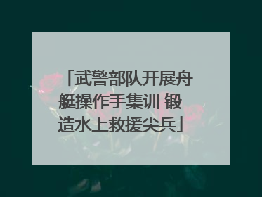 武警部队开展舟艇操作手集训 锻造水上救援尖兵