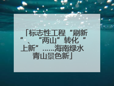 标志性工程“刷新”、“两山”转化“上新”……海南绿水青山景色新