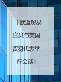 欧盟贸易官员与美国贸易代表举行会谈