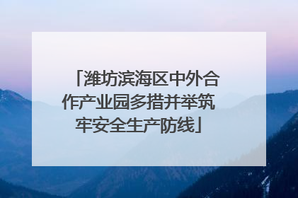 潍坊滨海区中外合作产业园多措并举筑牢安全生产防线