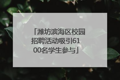 潍坊滨海区校园招聘活动吸引6100名学生参与