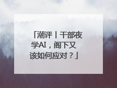 潮评丨干部夜学AI，阁下又该如何应对？