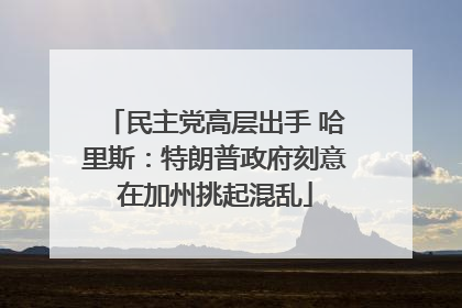 民主党高层出手 哈里斯：特朗普政府刻意在加州挑起混乱