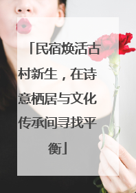 民宿焕活古村新生，在诗意栖居与文化传承间寻找平衡