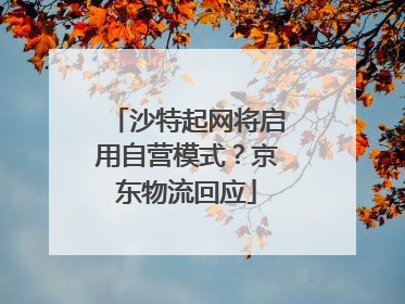 沙特起网将启用自营模式？京东物流回应