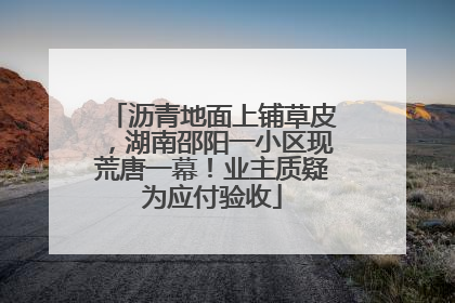 沥青地面上铺草皮，湖南邵阳一小区现荒唐一幕！业主质疑为应付验收