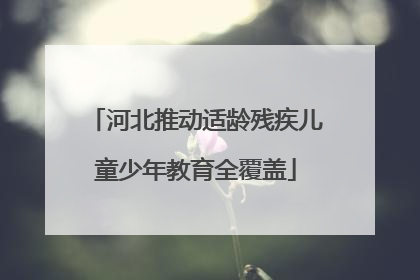 河北推动适龄残疾儿童少年教育全覆盖