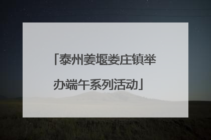 泰州姜堰娄庄镇举办端午系列活动