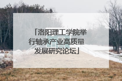 洛阳理工学院举行轴承产业高质量发展研究论坛