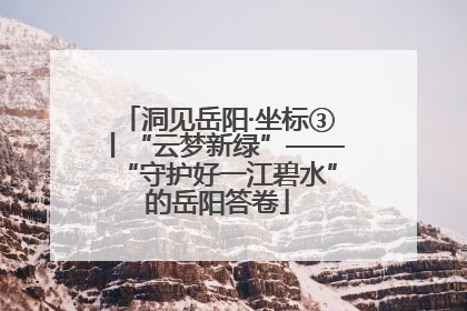 洞见岳阳·坐标③丨“云梦新绿”——“守护好一江碧水”的岳阳答卷