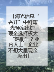 海光信息“吞并”中科曙光预案出炉 现金选择权太“鸡肋”？业内人士：企业不想大量现金流出
