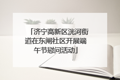 济宁高新区洸河街道在东闸社区开展端午节慰问活动